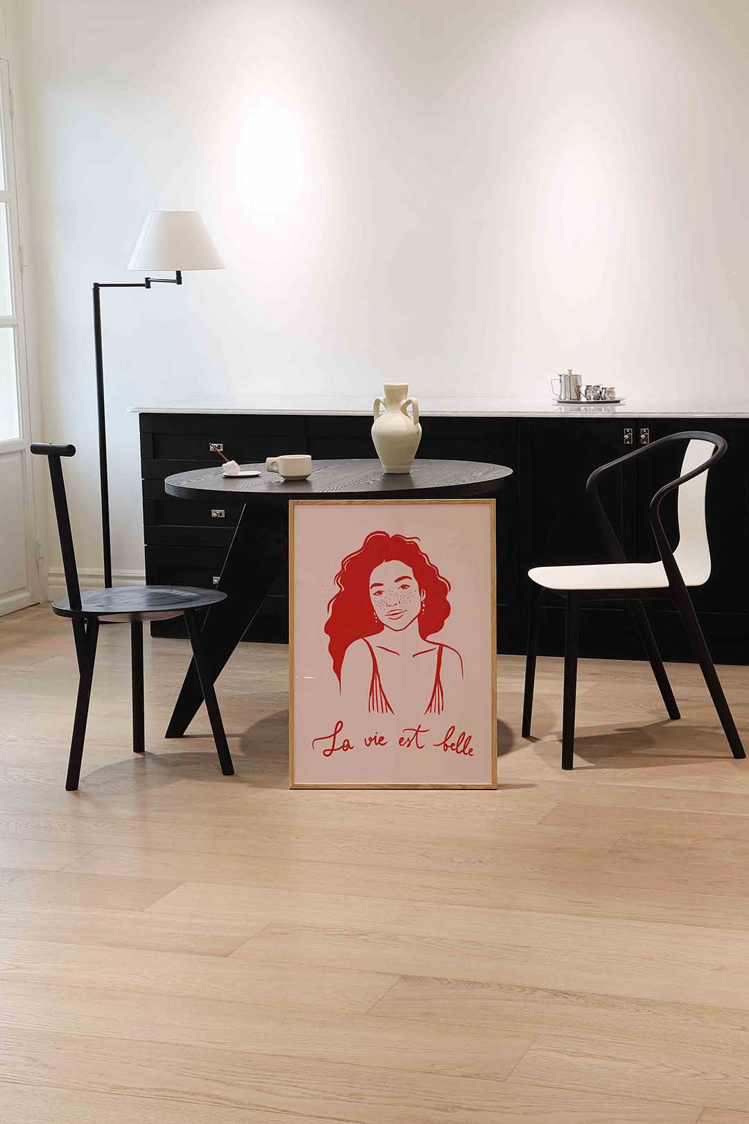 Vrouw met rode tekst Poster