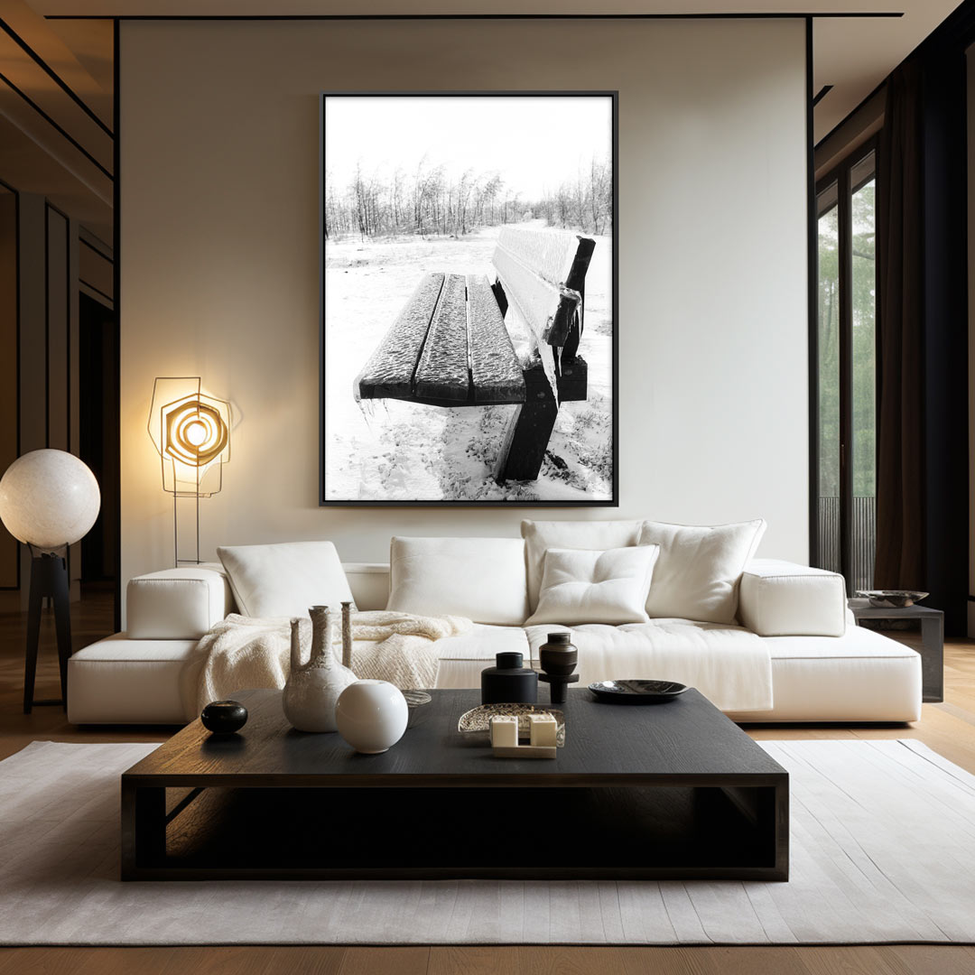 Bank met ijzel Poster-WallArtistic