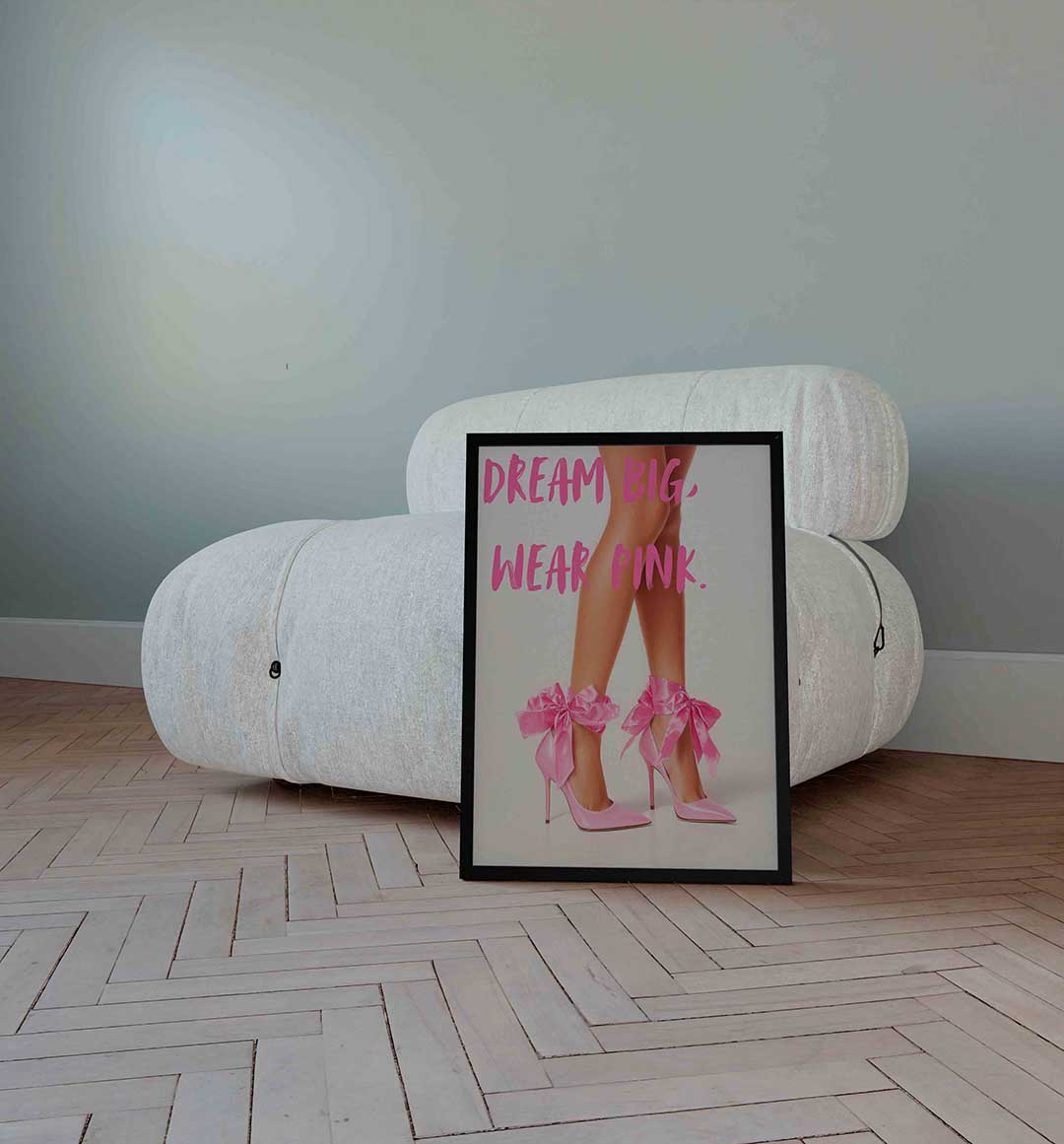 Roze hakken met strik Poster