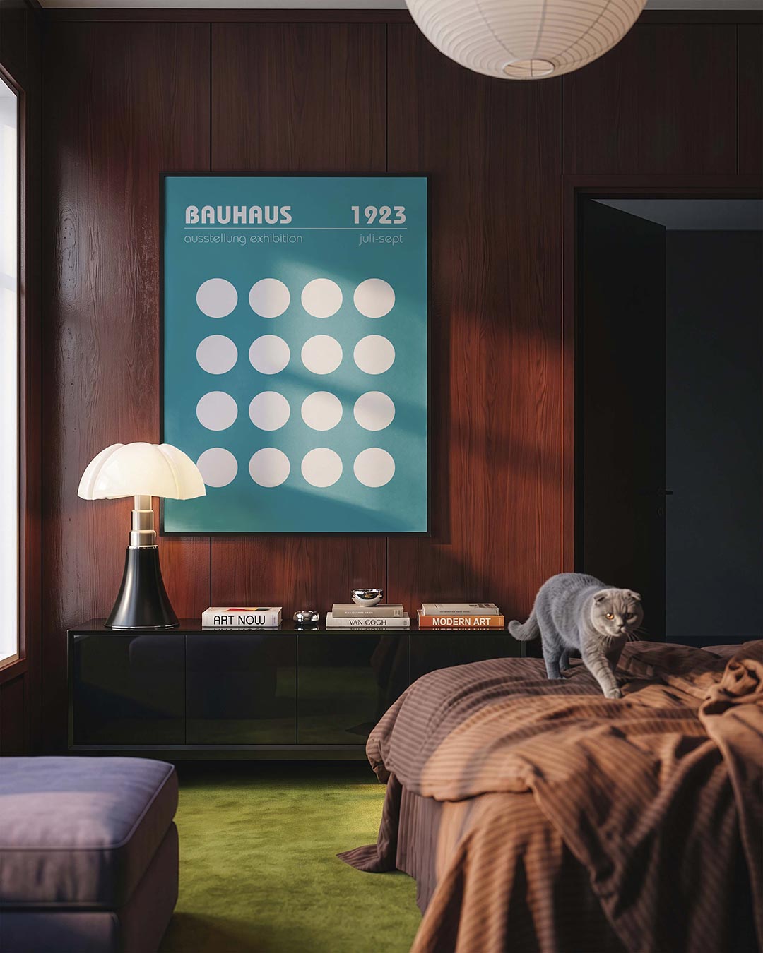 Cirkelpatroon blauw Poster