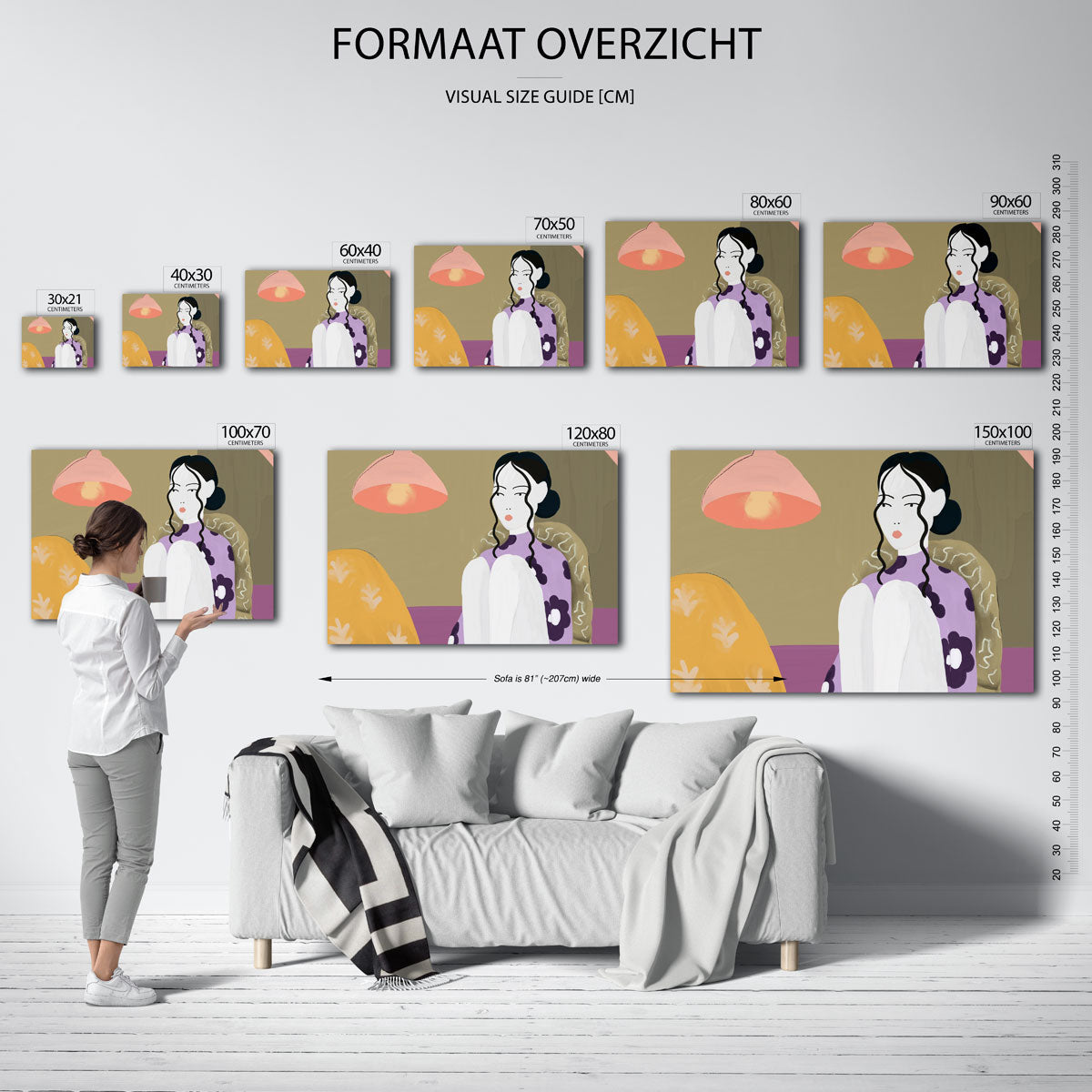Vrouw met lamp Poster