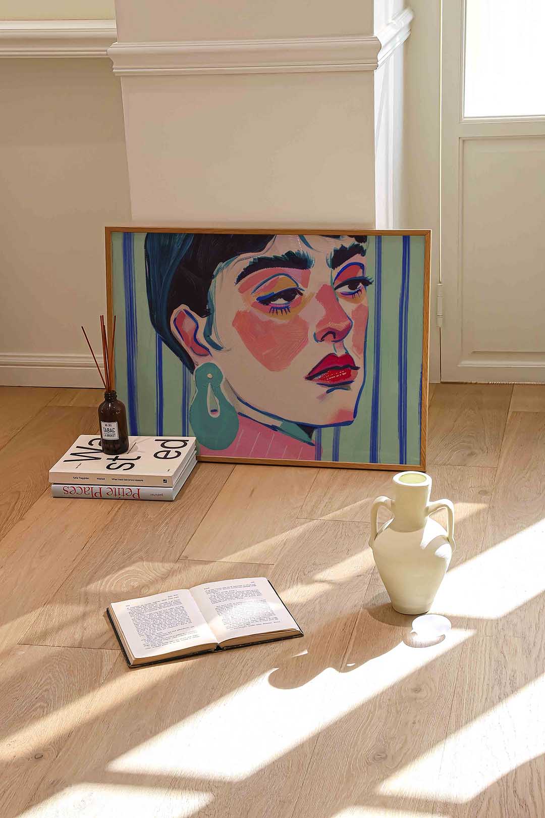 Portret met kleurrijke accenten Poster