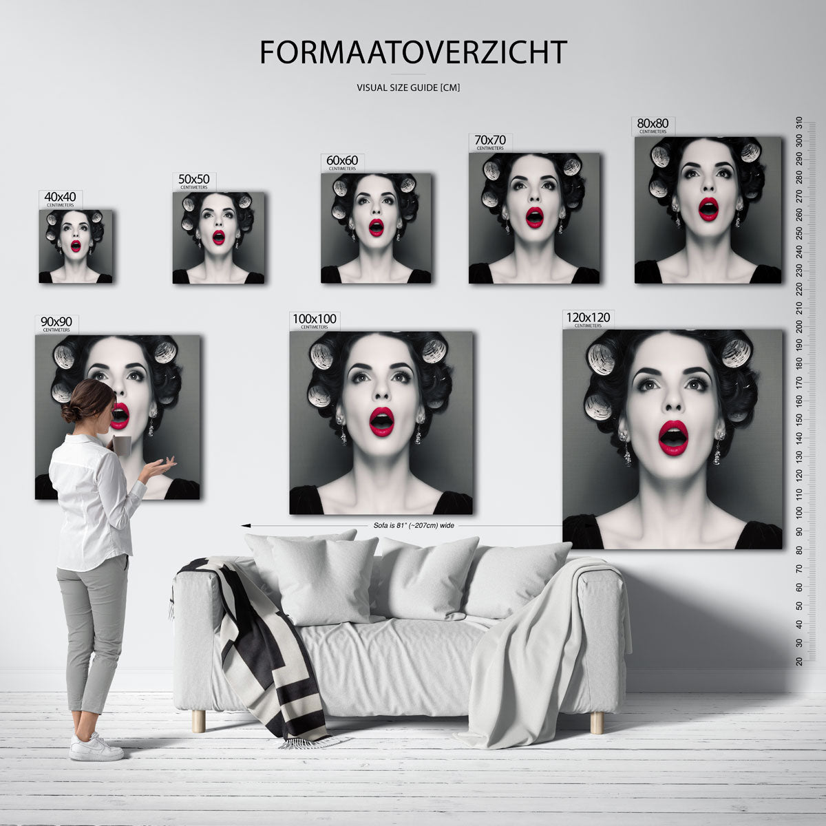 Vrouw met rode lippen Poster