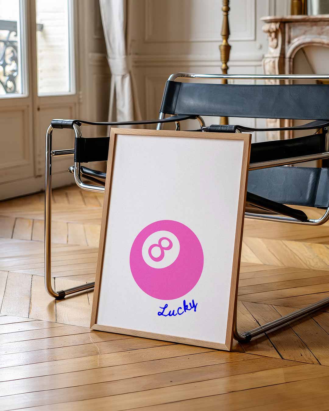 Geluksbrenger Roze Bal Poster-WallArtistic