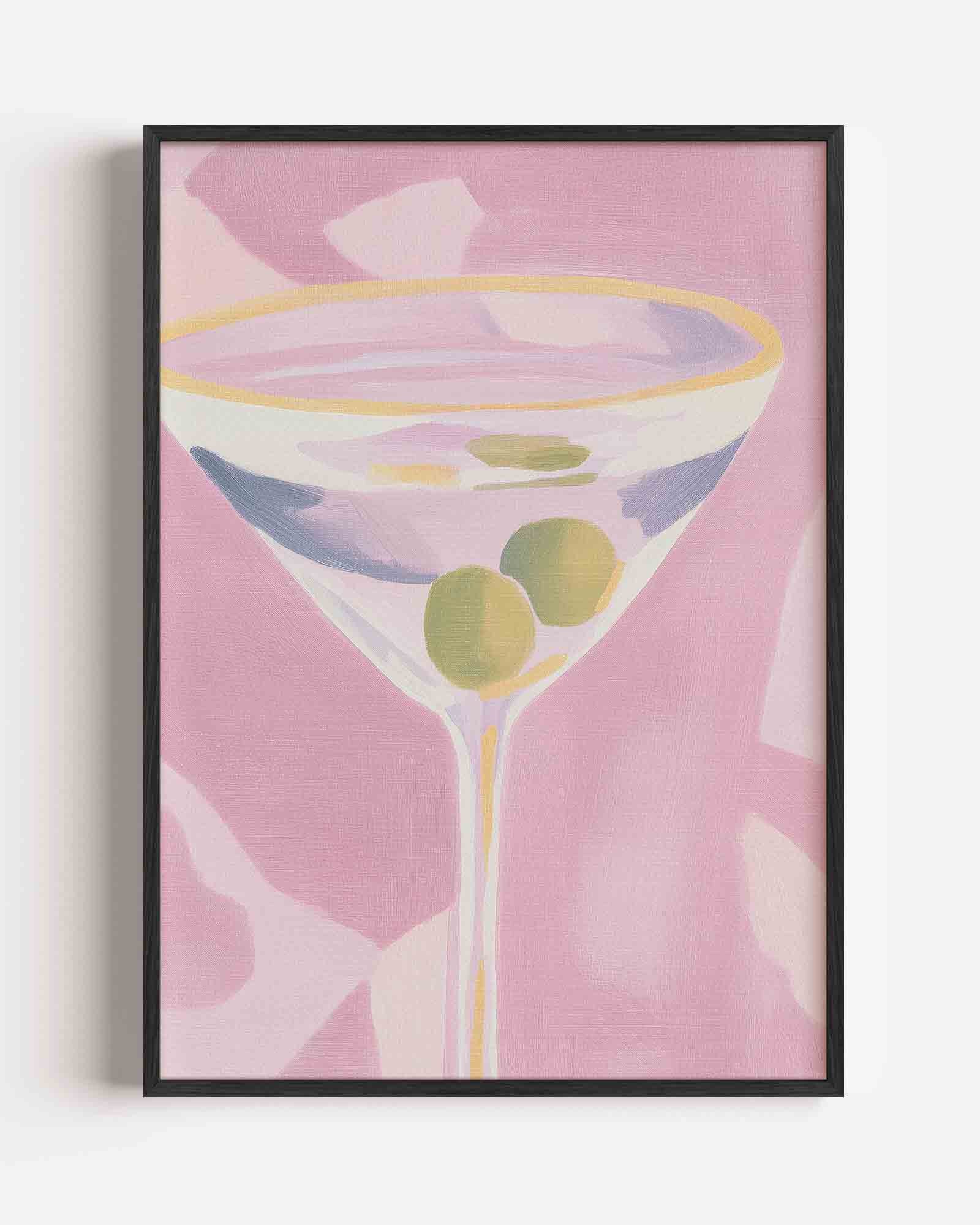 Cocktailglas met olijven Poster