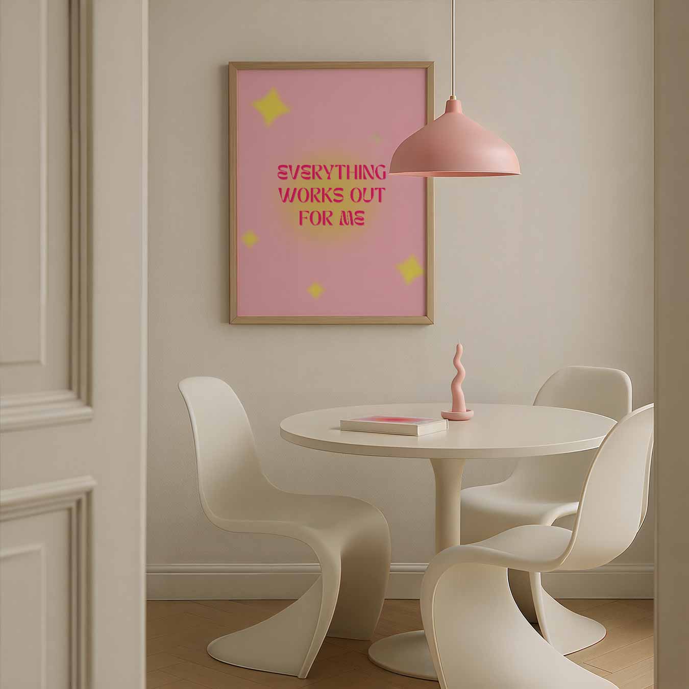Inspirerende Roze Positiviteitsposter-WallArtistic