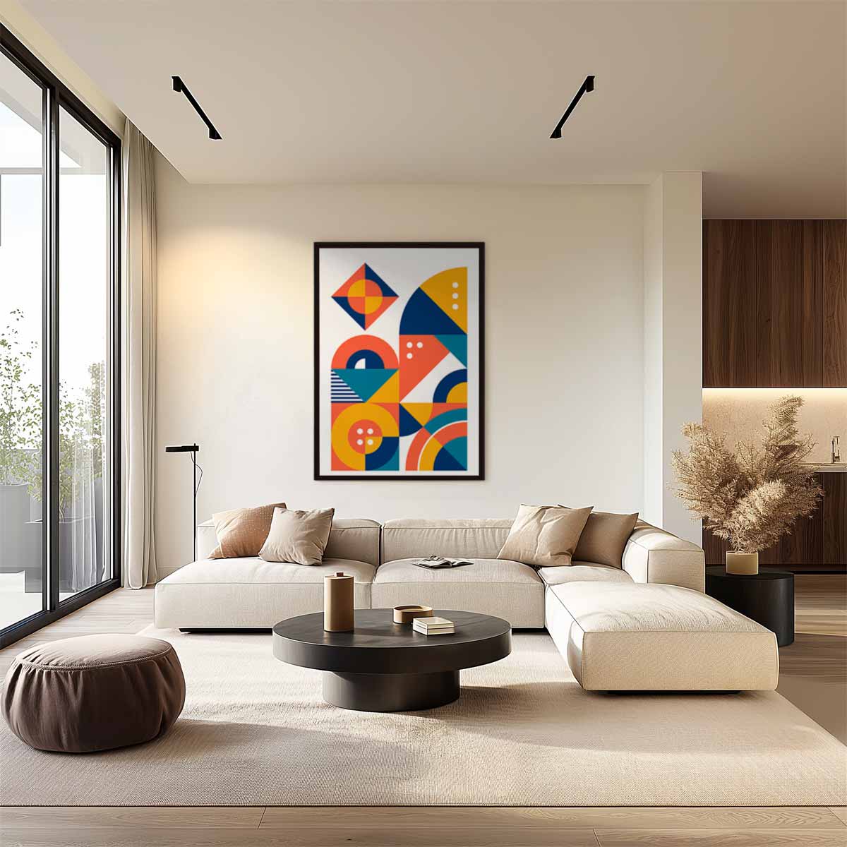 Energiek Geometrisch Canvas Kunstwerk-canvas-dibond-plexiglas-wanddecoratie-WallArtistic