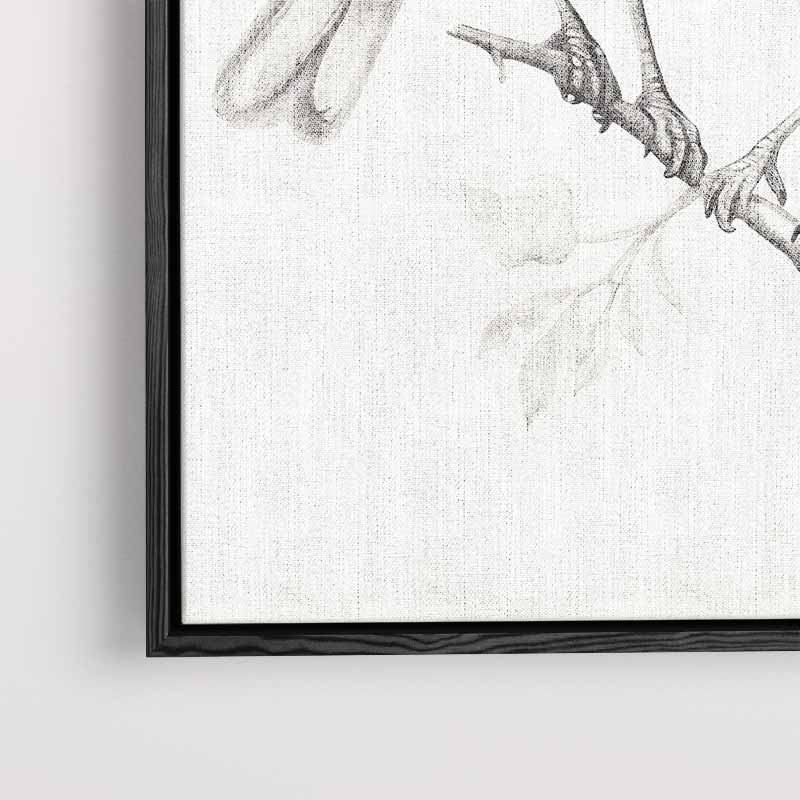 Romantische Vogelschets Kunstwerk-canvas-dibond-plexiglas-wanddecoratie-WallArtistic