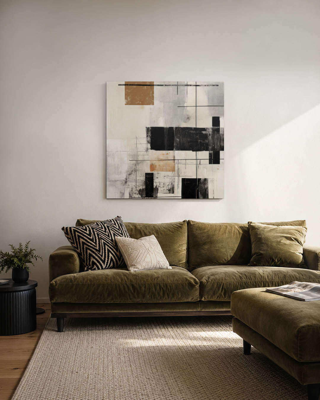 Geometrische lijnen compositie Kunstwerk
