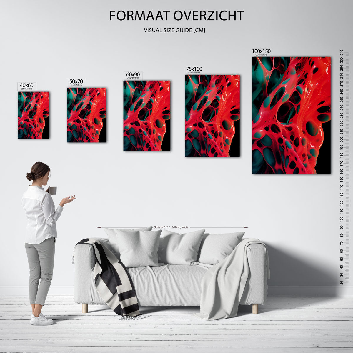 Organische kleurenexplosie Kunstwerk