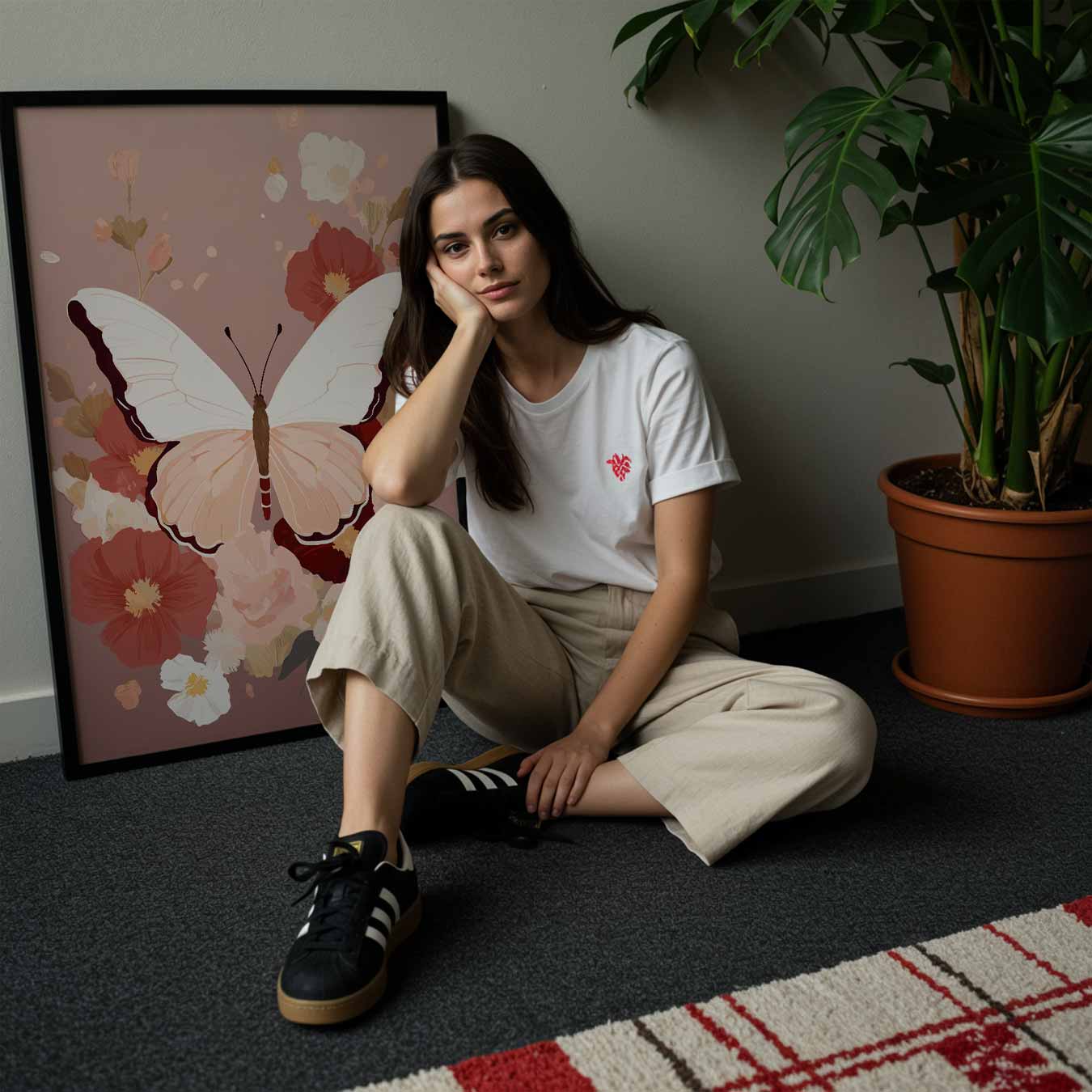 Elegante Vlinderbloemen Poster-WallArtistic