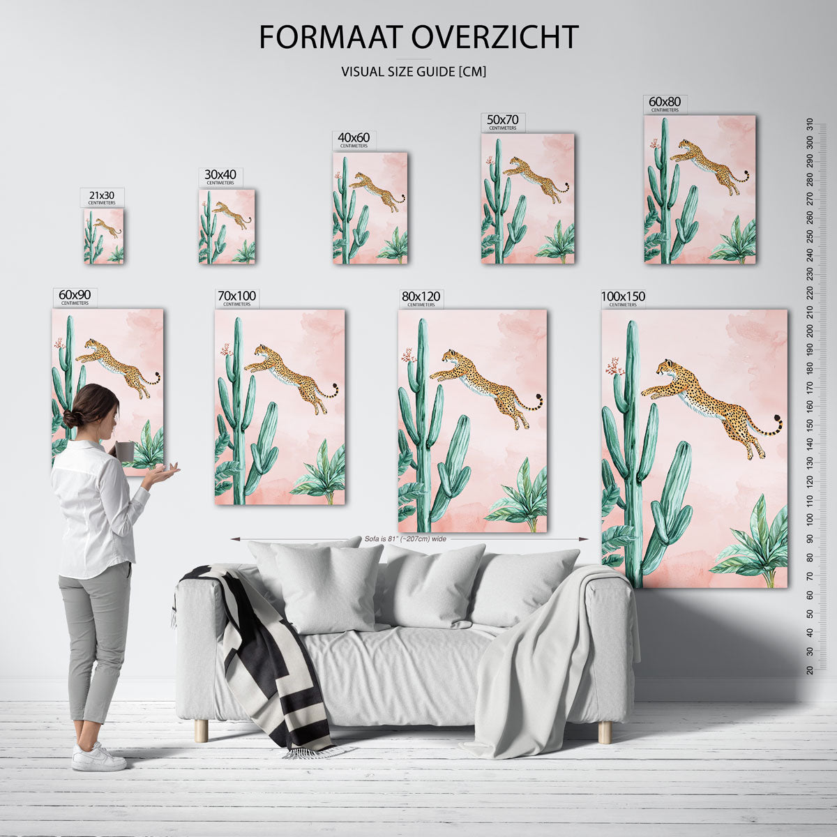 Springende luipaard Poster