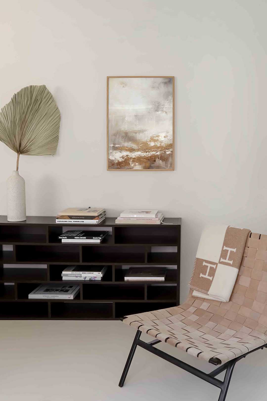 Abstracte beige en witte Poster