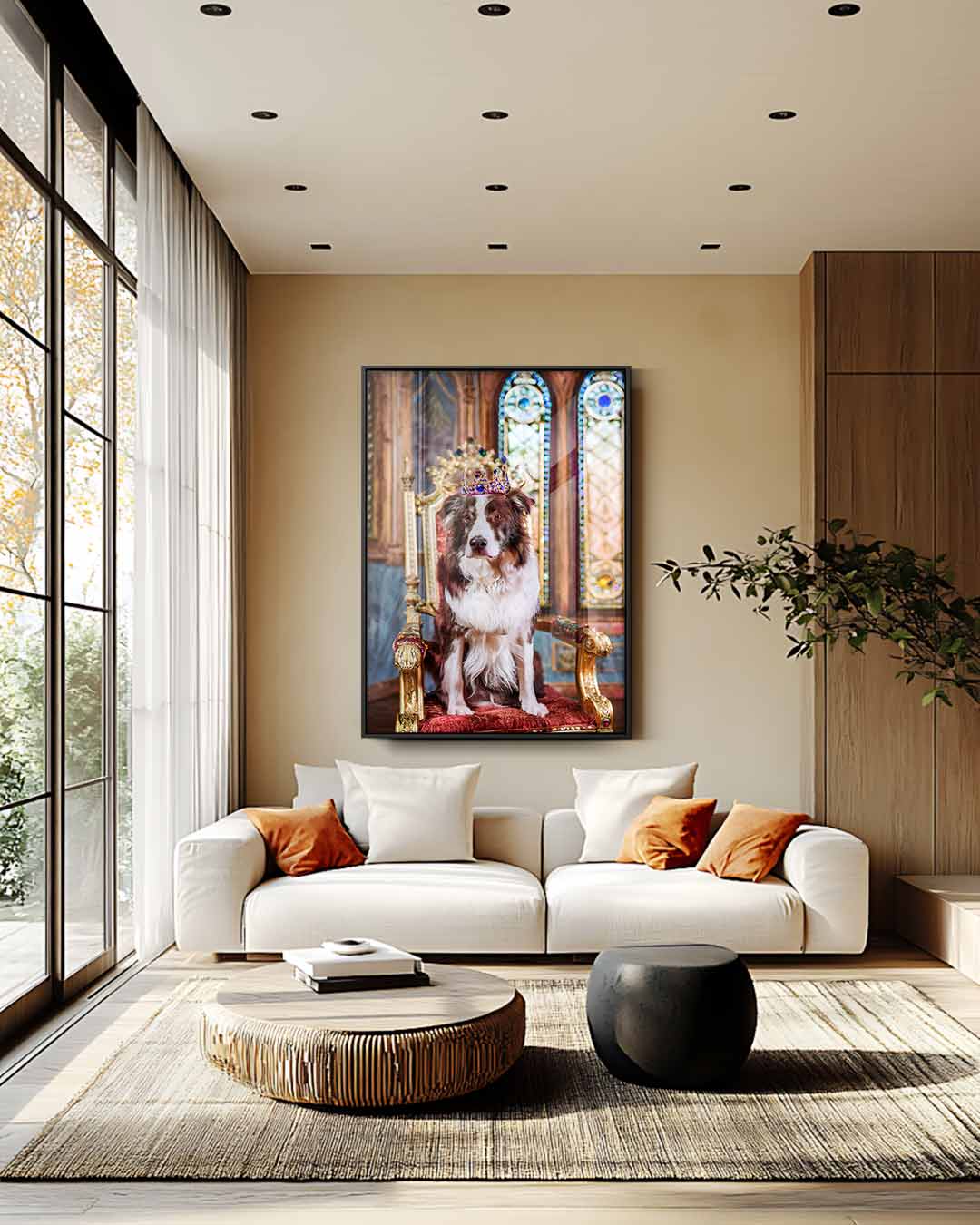 Kunstwerk: Königlicher Hund auf dem Thron