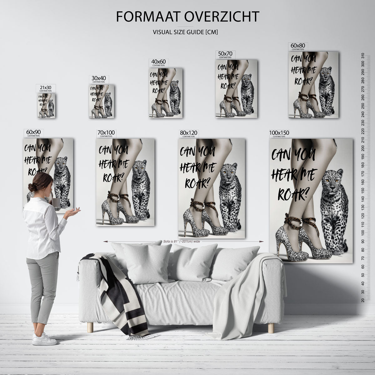 Luipaard en hakken Poster