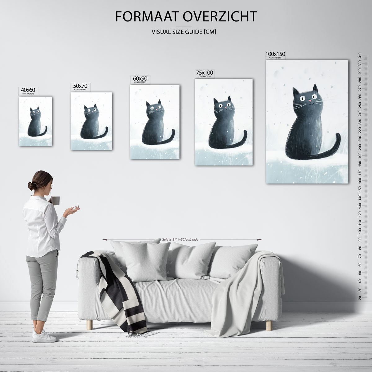 Speelse kat illustratie Kunstwerk