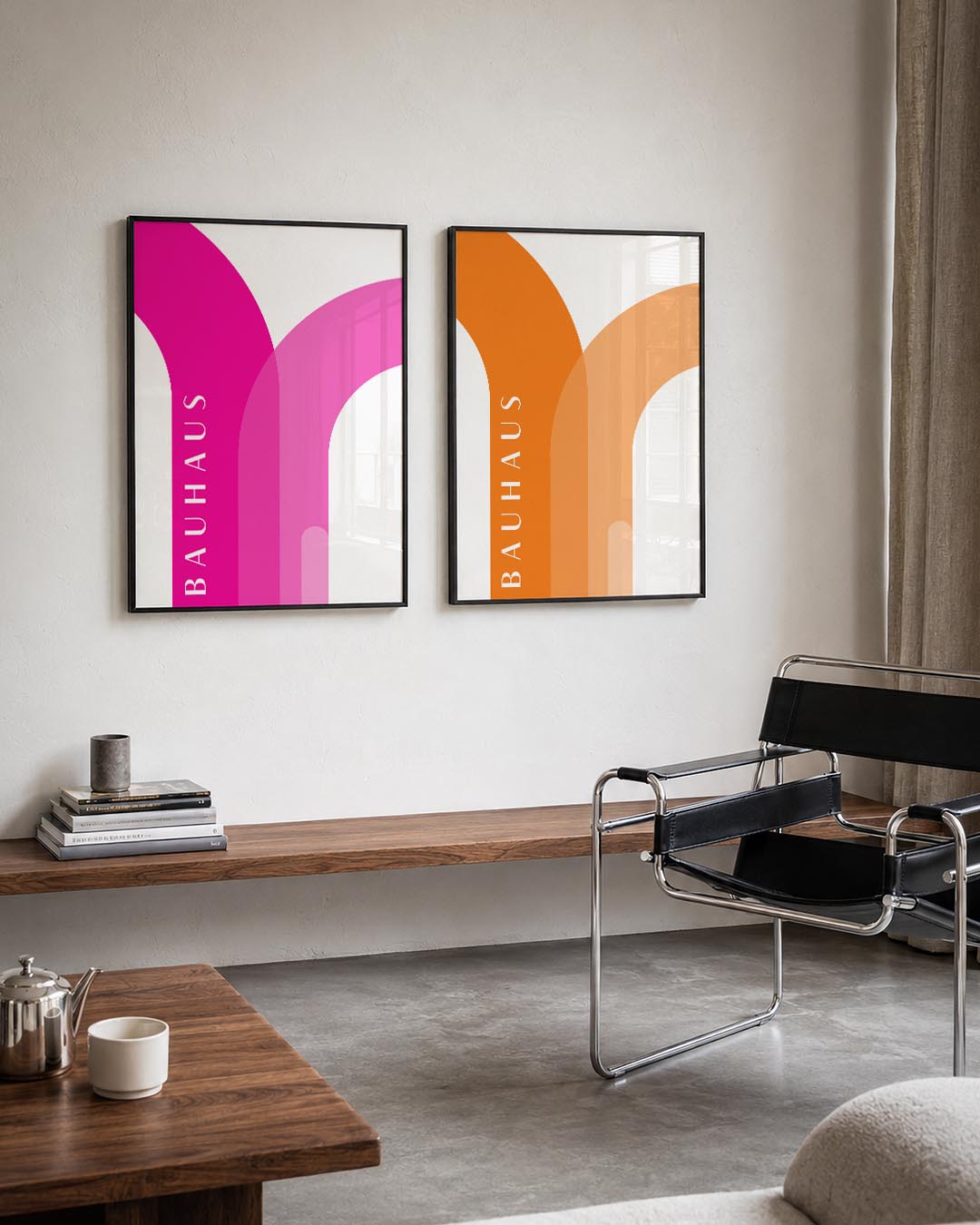 Kleurvolle booglijnen Posterset