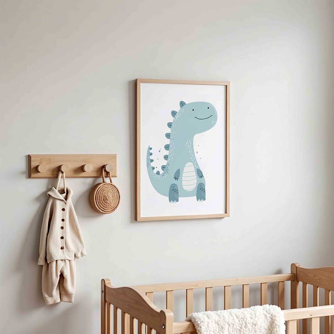 Blauwe dinosaurus Poster