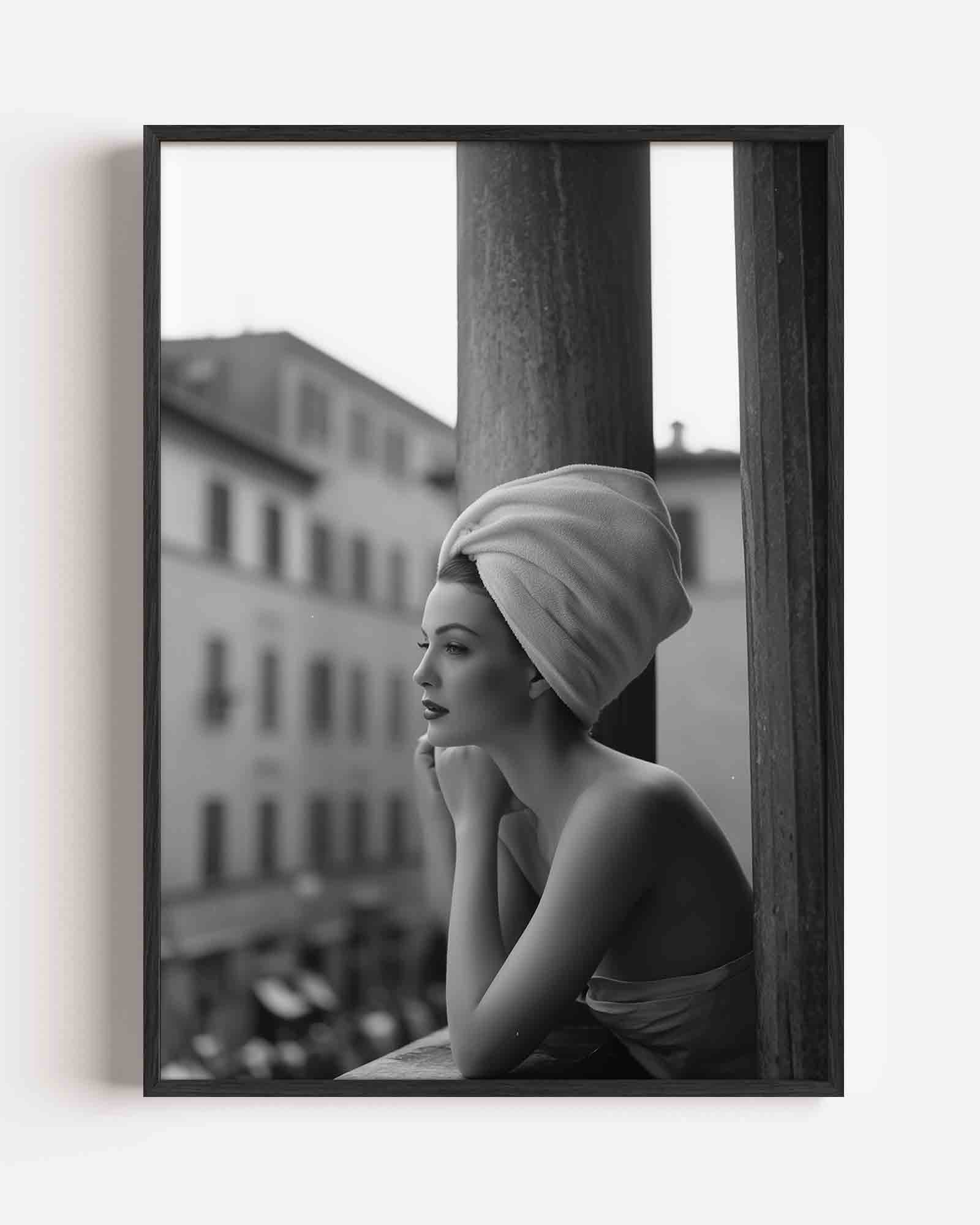 Vrouw met handdoek Poster