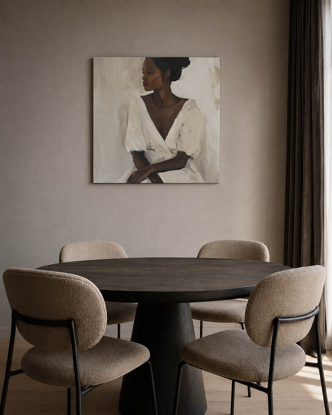 Elegante vrouwelijke pose Kunstwerk