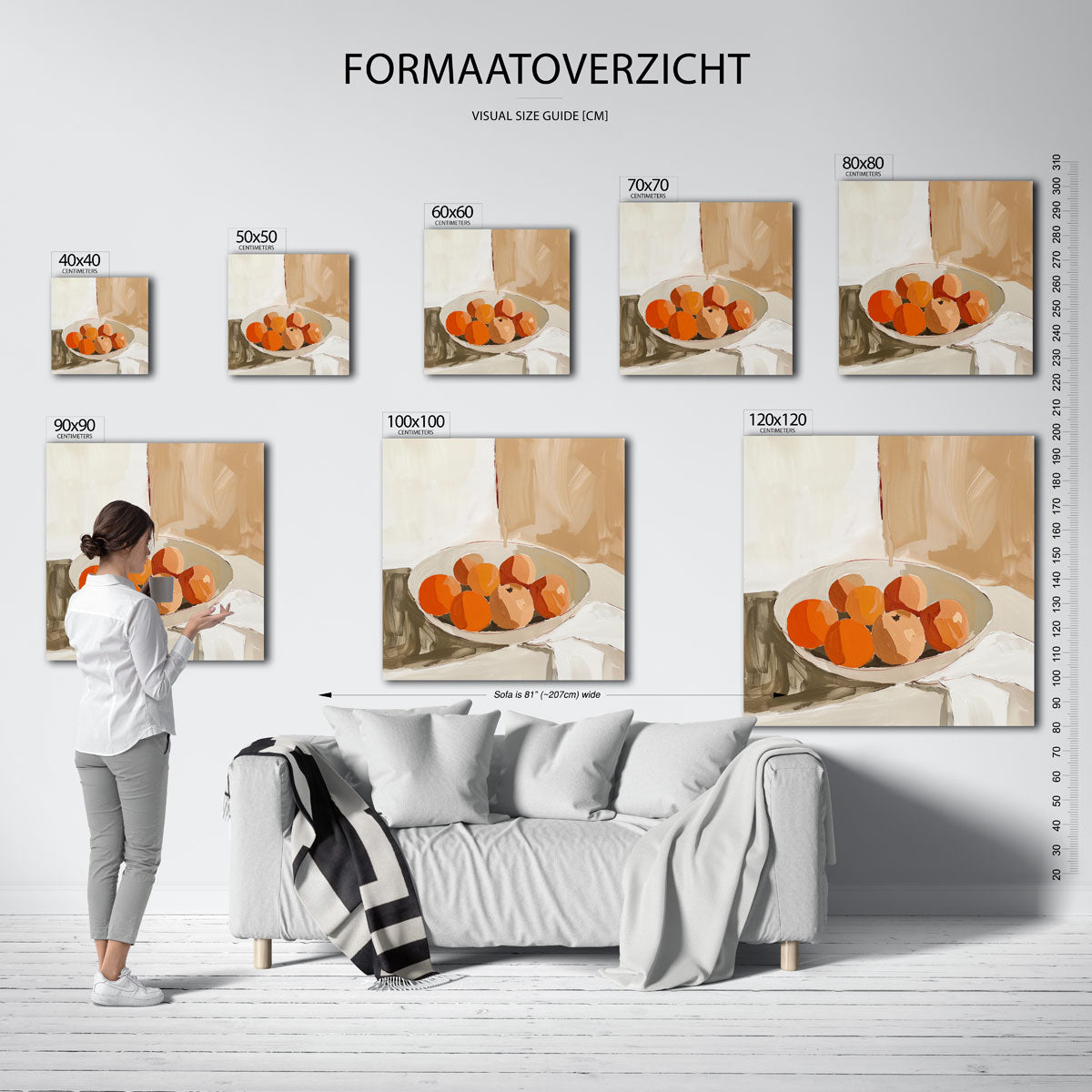 Schaal met sinaasappels Poster
