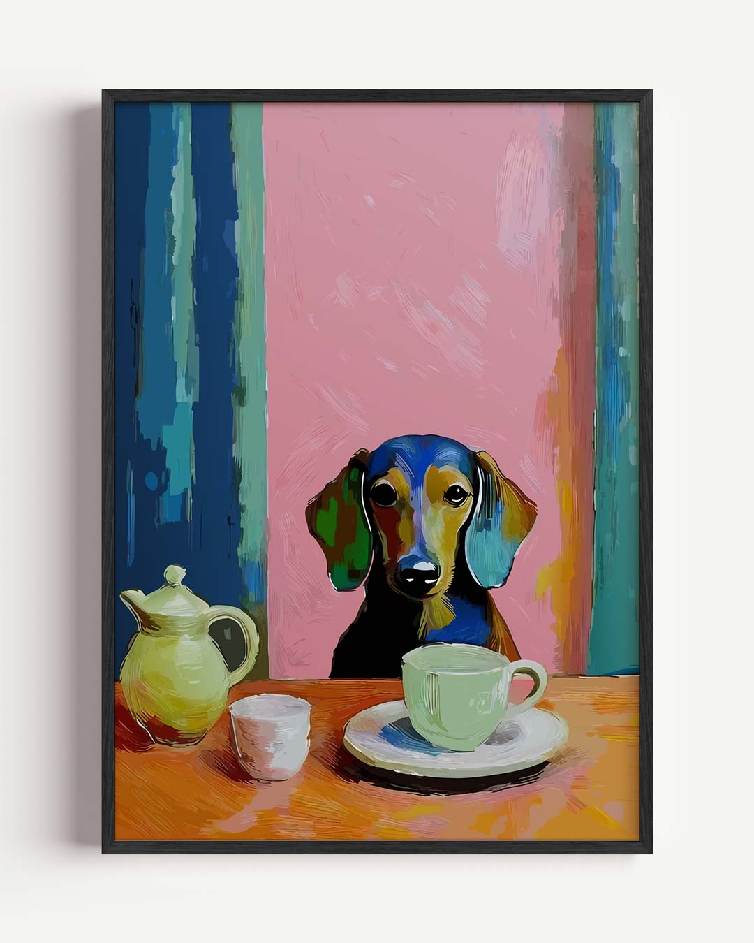 Koffiepauze met Hond Poster-WallArtistic