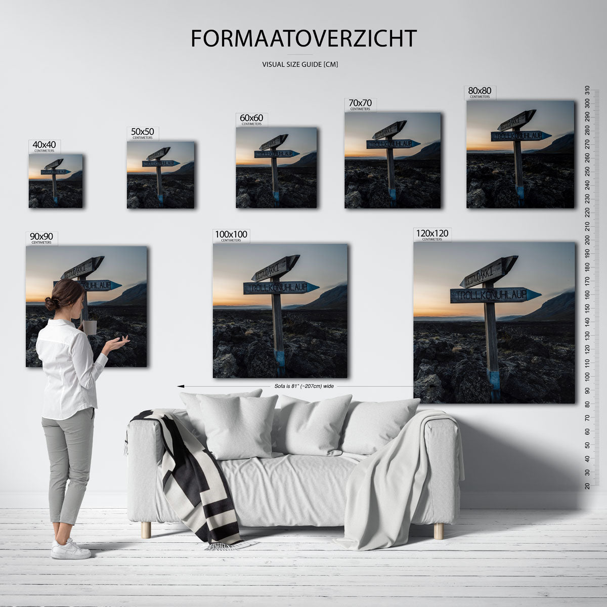 Wegwijzer in landschap Kunstwerk