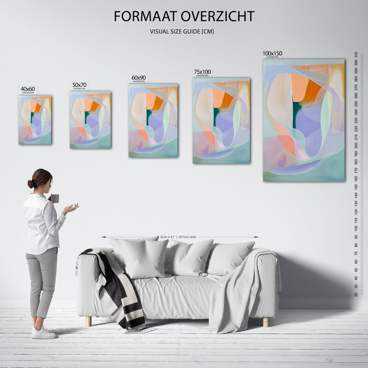 Vloeiende kleurvlakken Kunstwerk