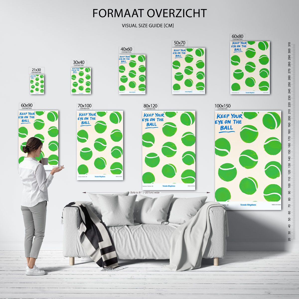 Tennisballen patroon Poster