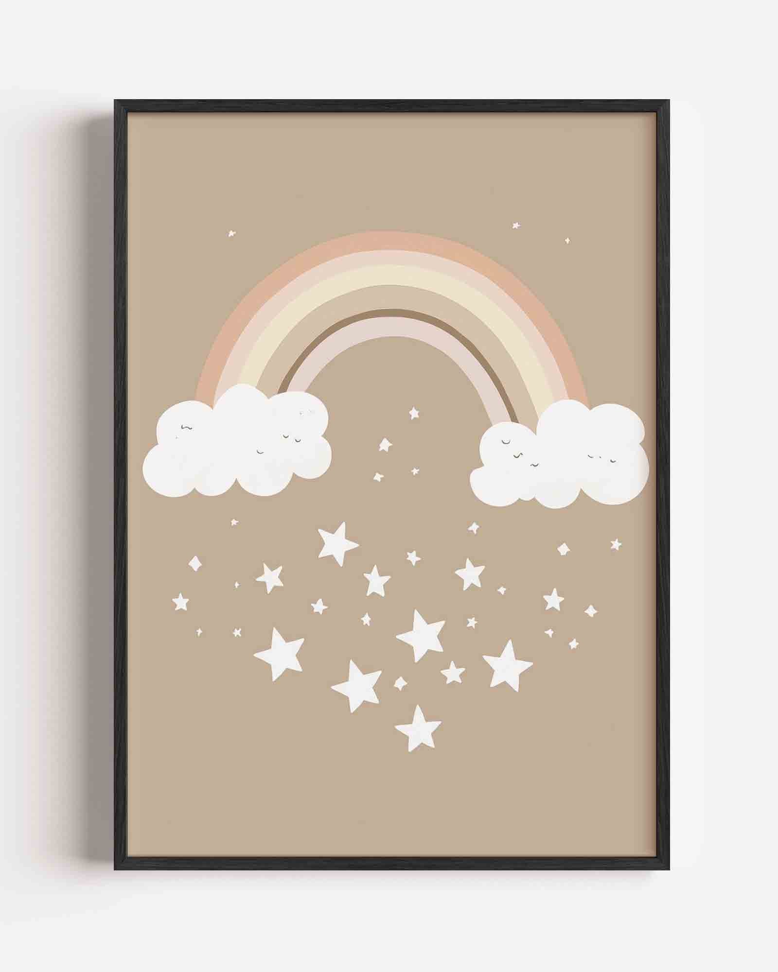 Regenboog en sterren Poster