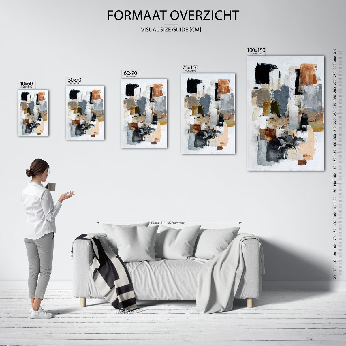 Dynamische kleurencompositie Kunstwerk