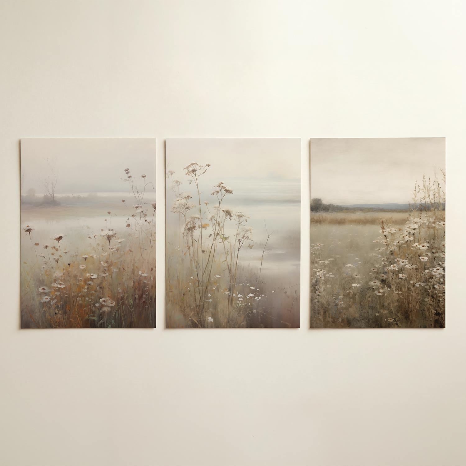 Bloemen en mist Posterset