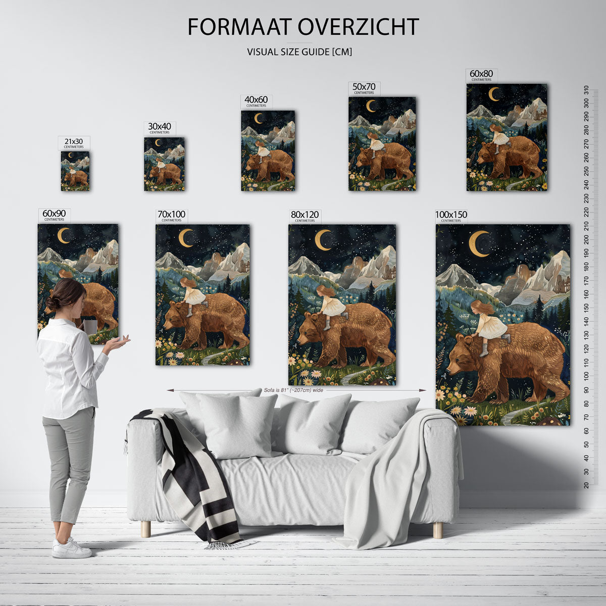 Meisje op beer Poster