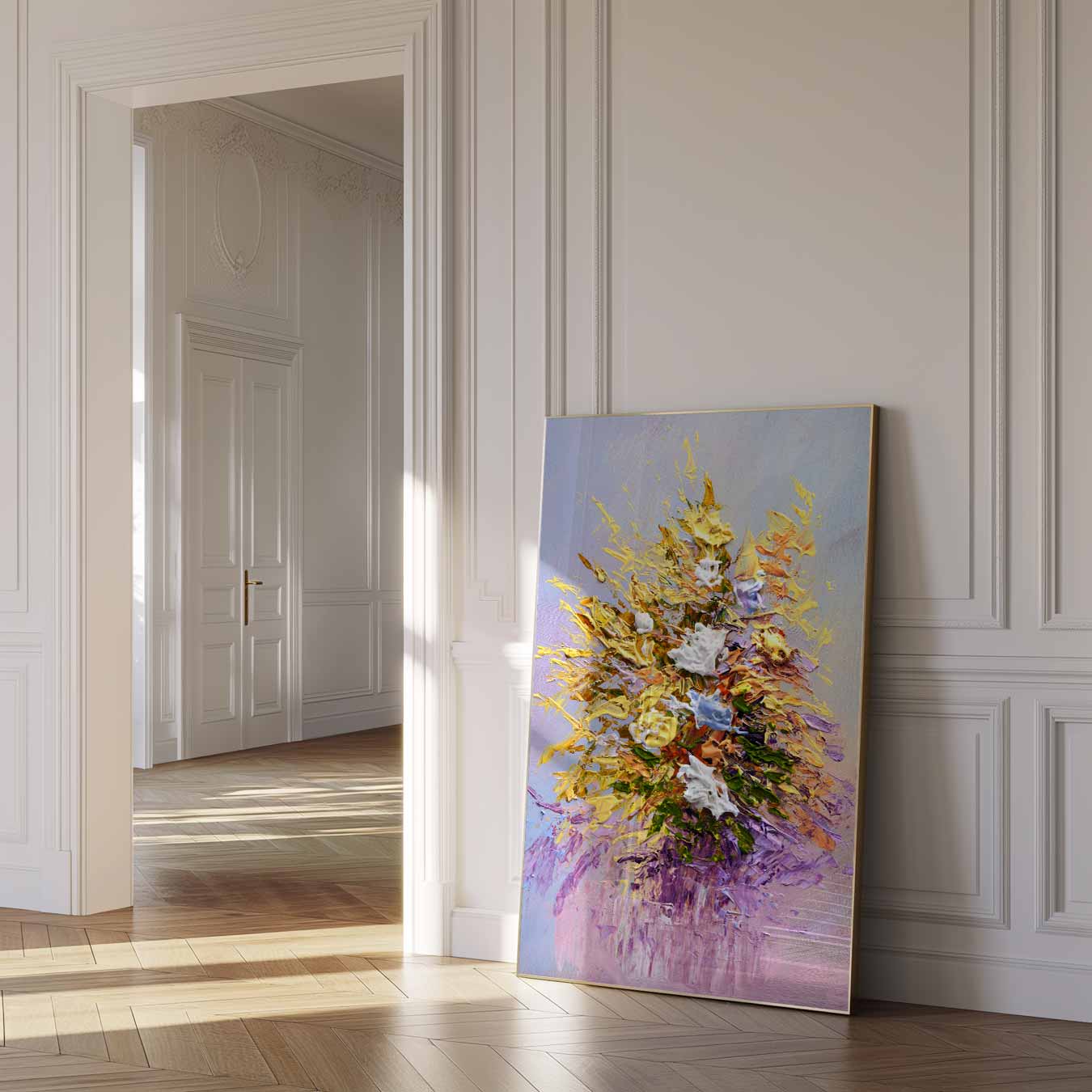 Bloemenabstract met Textuur Poster-WallArtistic