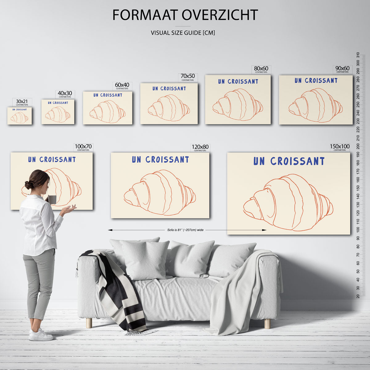 Croissant illustratie Poster
