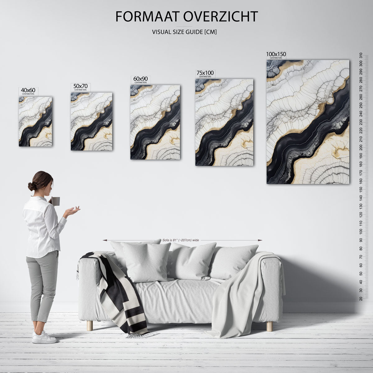 Organische lijnen compositie Kunstwerk