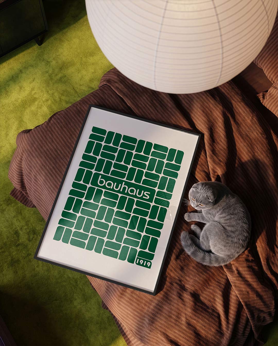 Groene vormenpatroon Poster