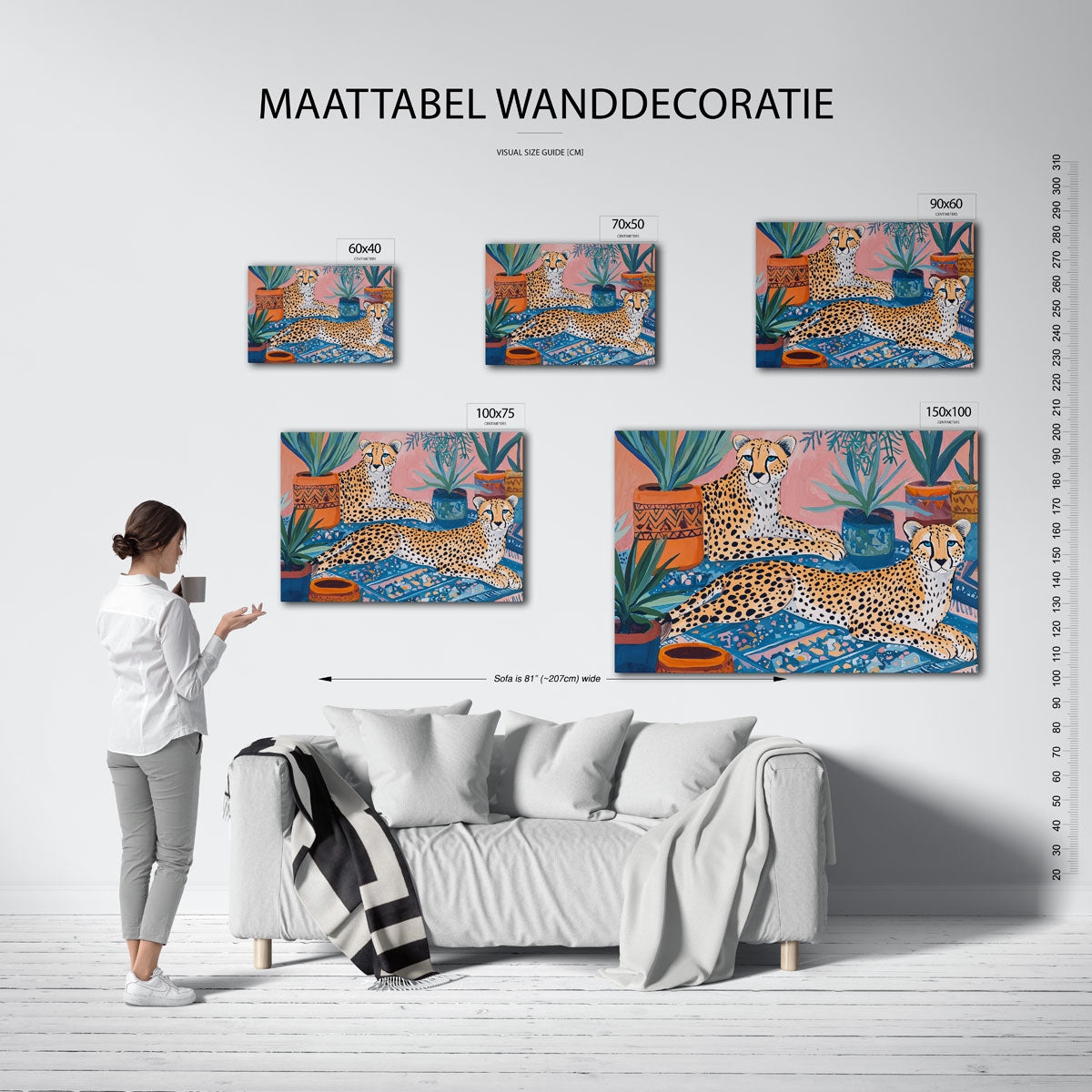 Luipaarden en planten Kunstwerk