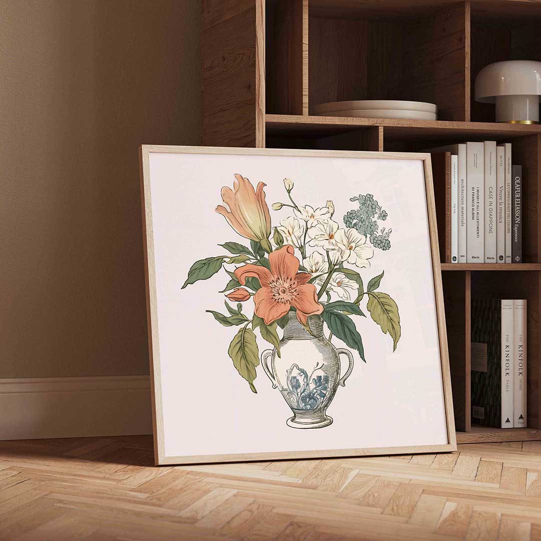 Bloemen in vaas Poster