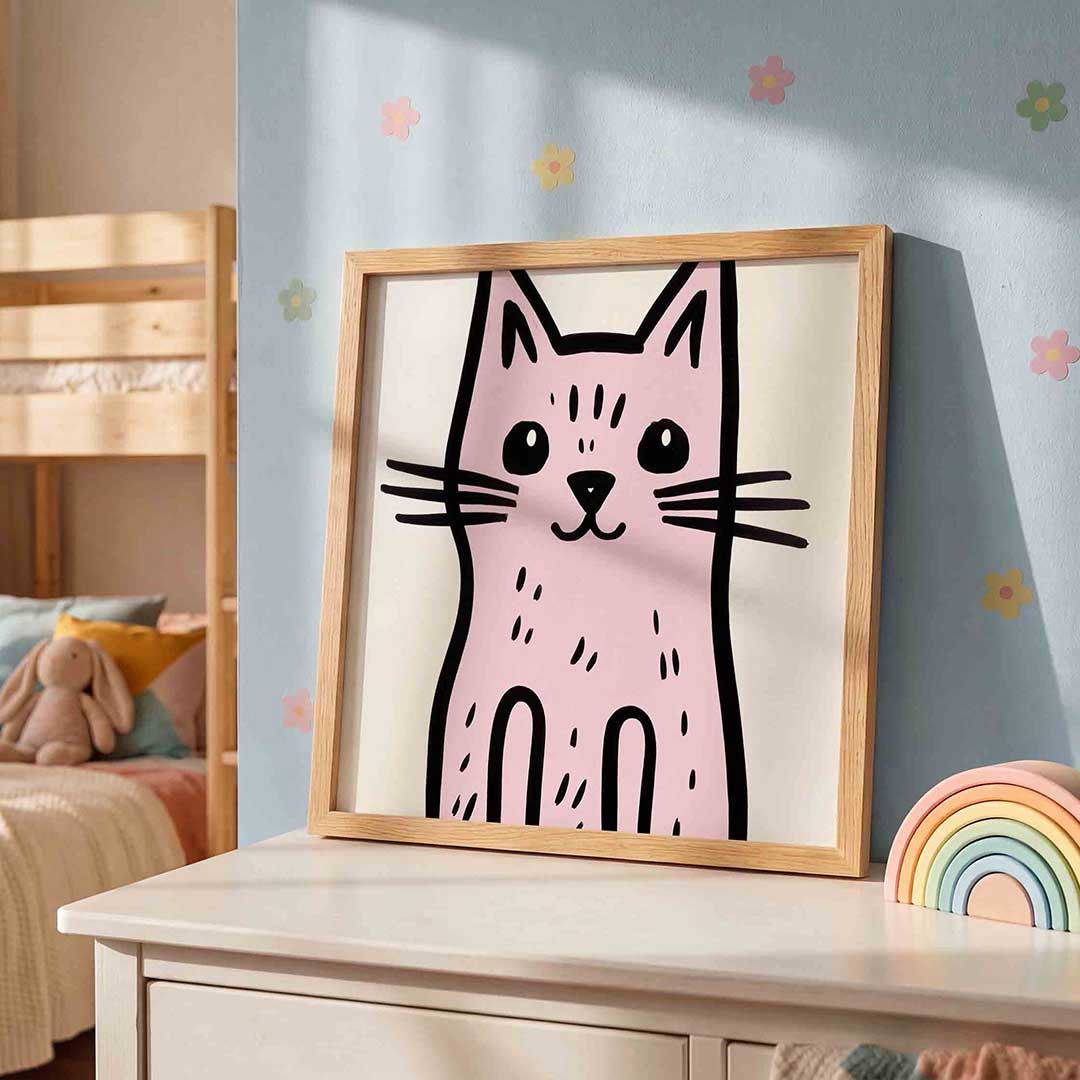 Roze kat Poster