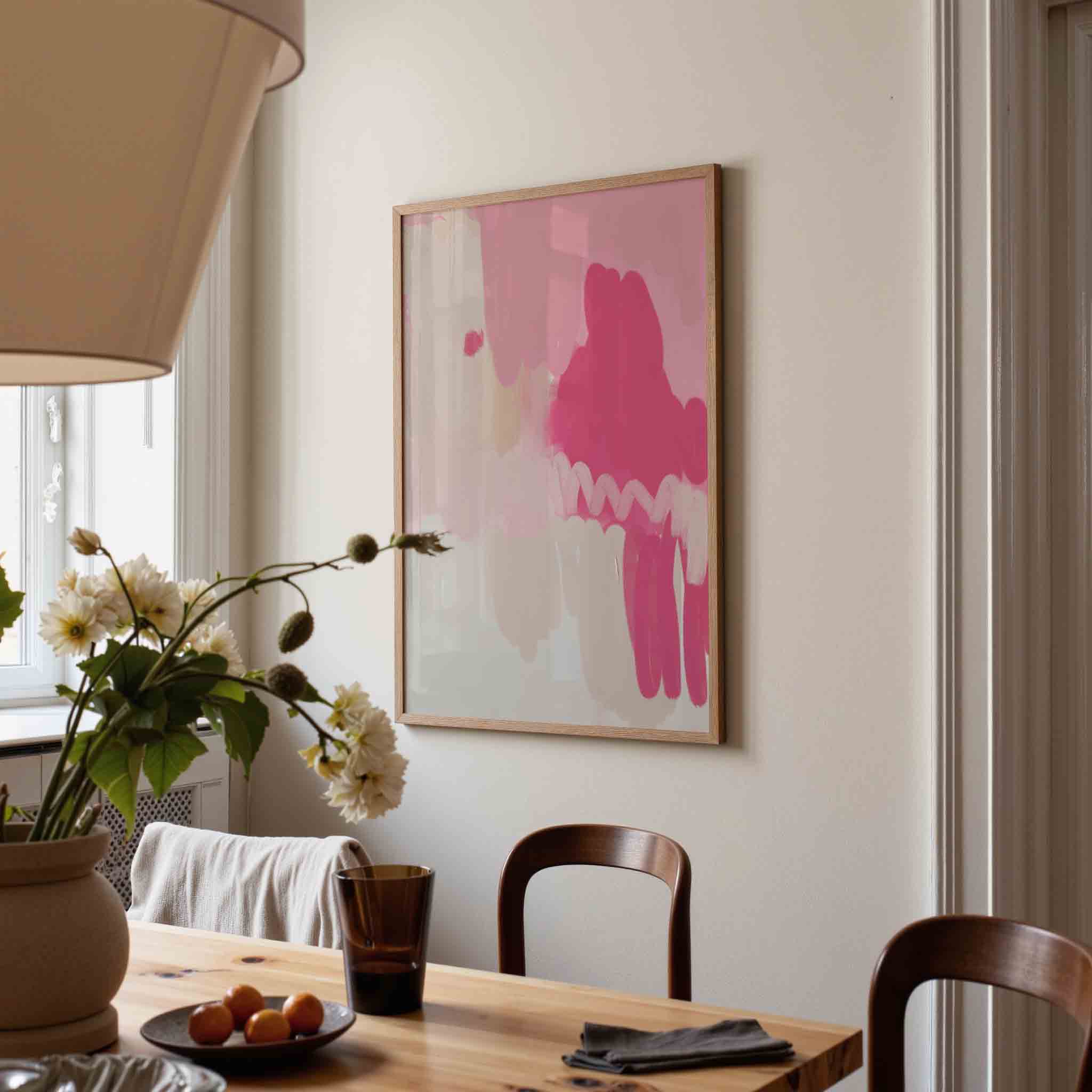Roze abstracte vormen Poster