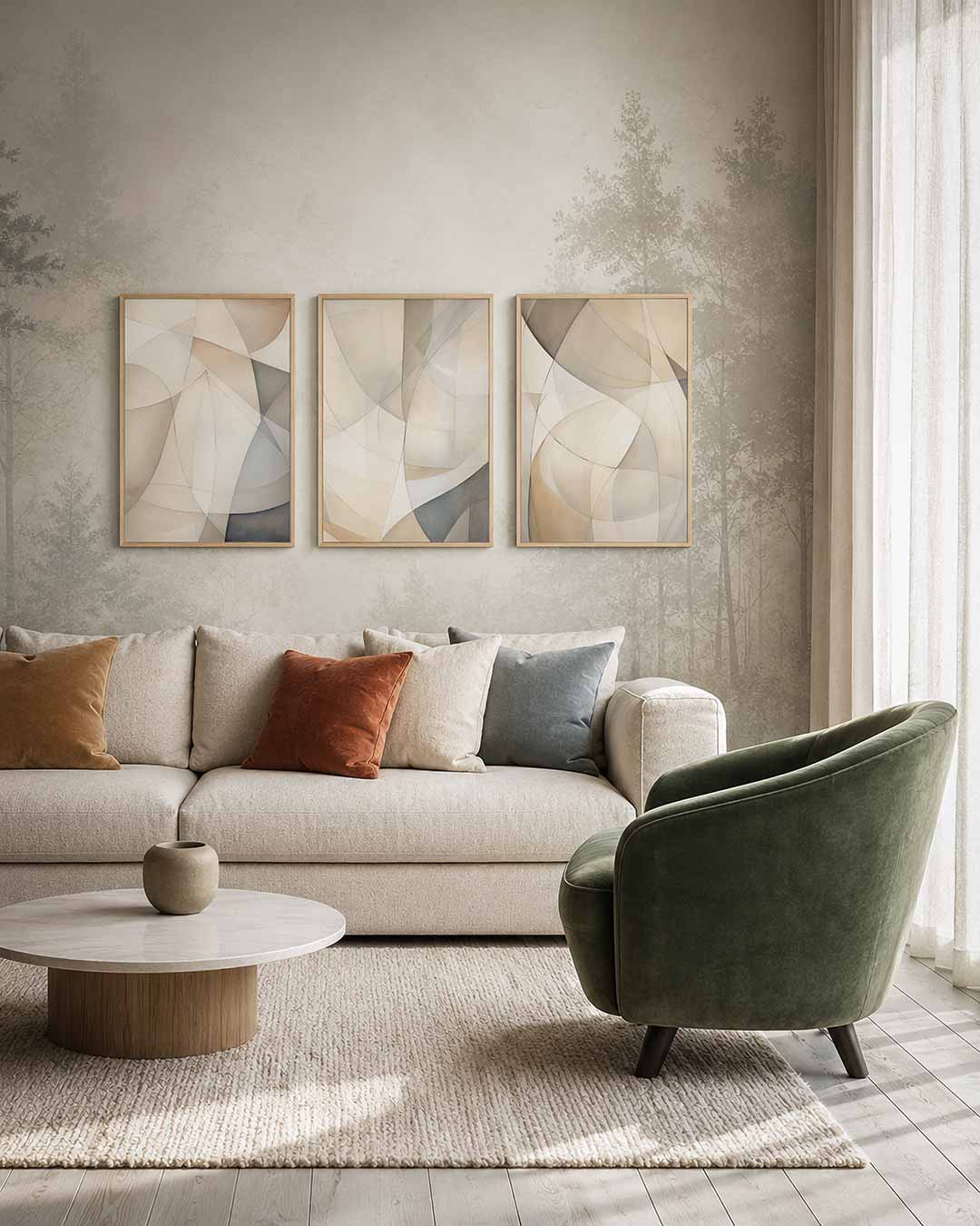 Vloeiende vormen Posterset
