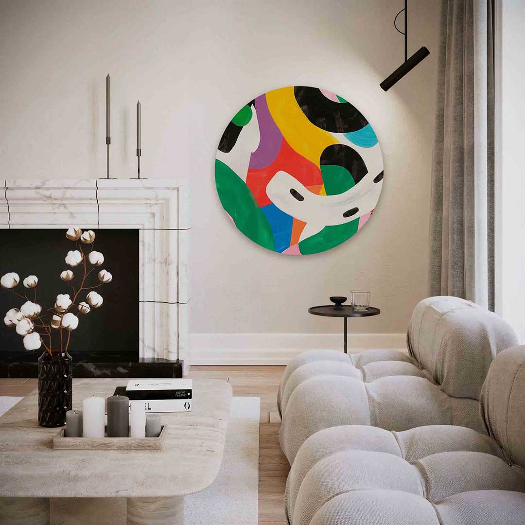Kleurrijke abstracte vormen Muurcirkel