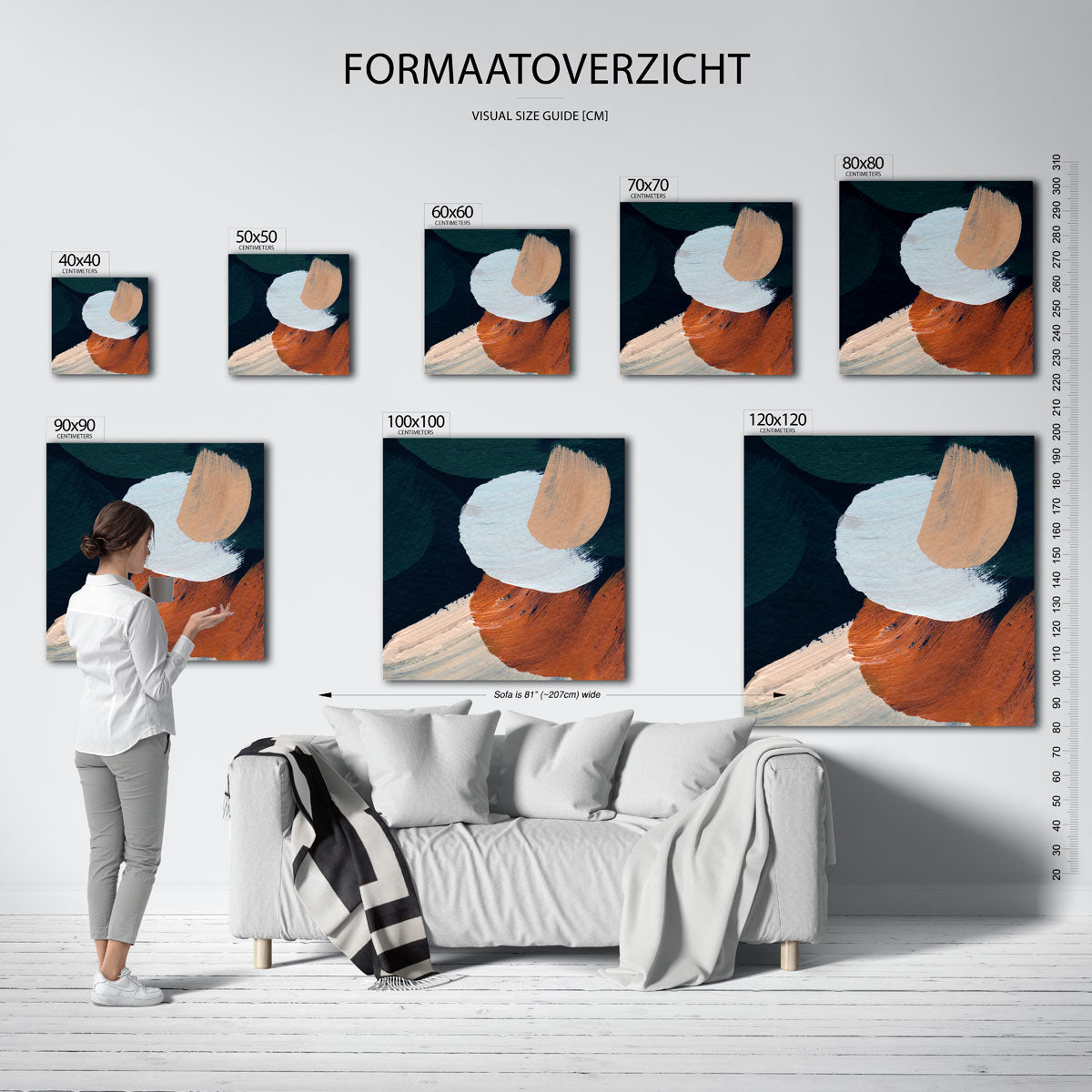 Abstracte penseelstreken Poster