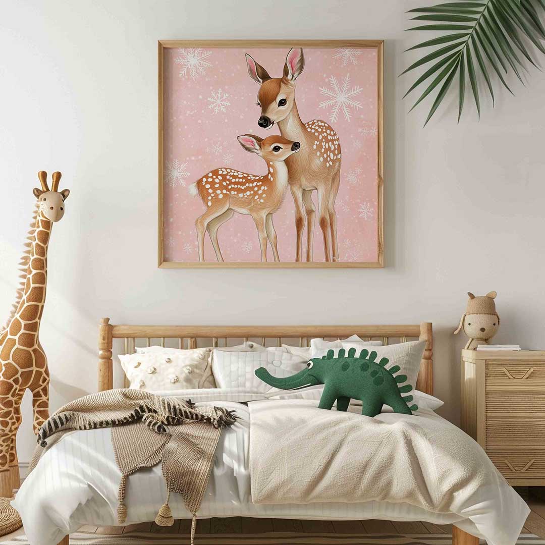 Herten op roze Poster