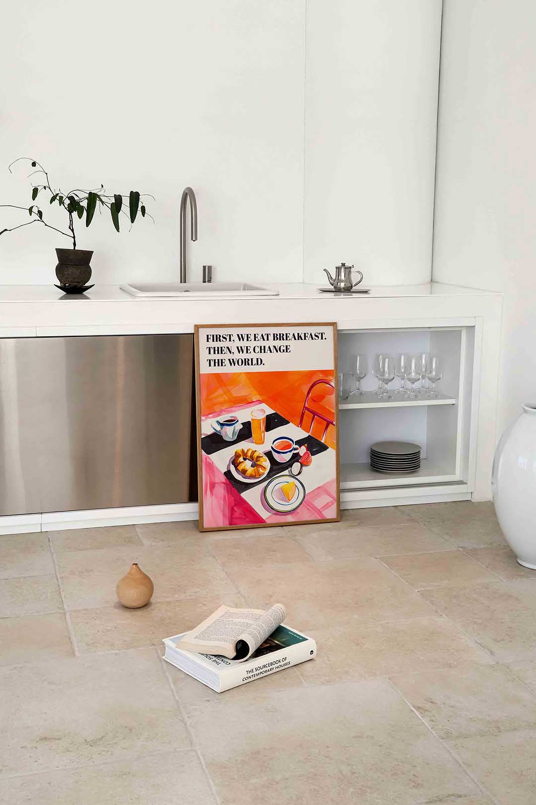 Ontbijttafel met tekst Poster