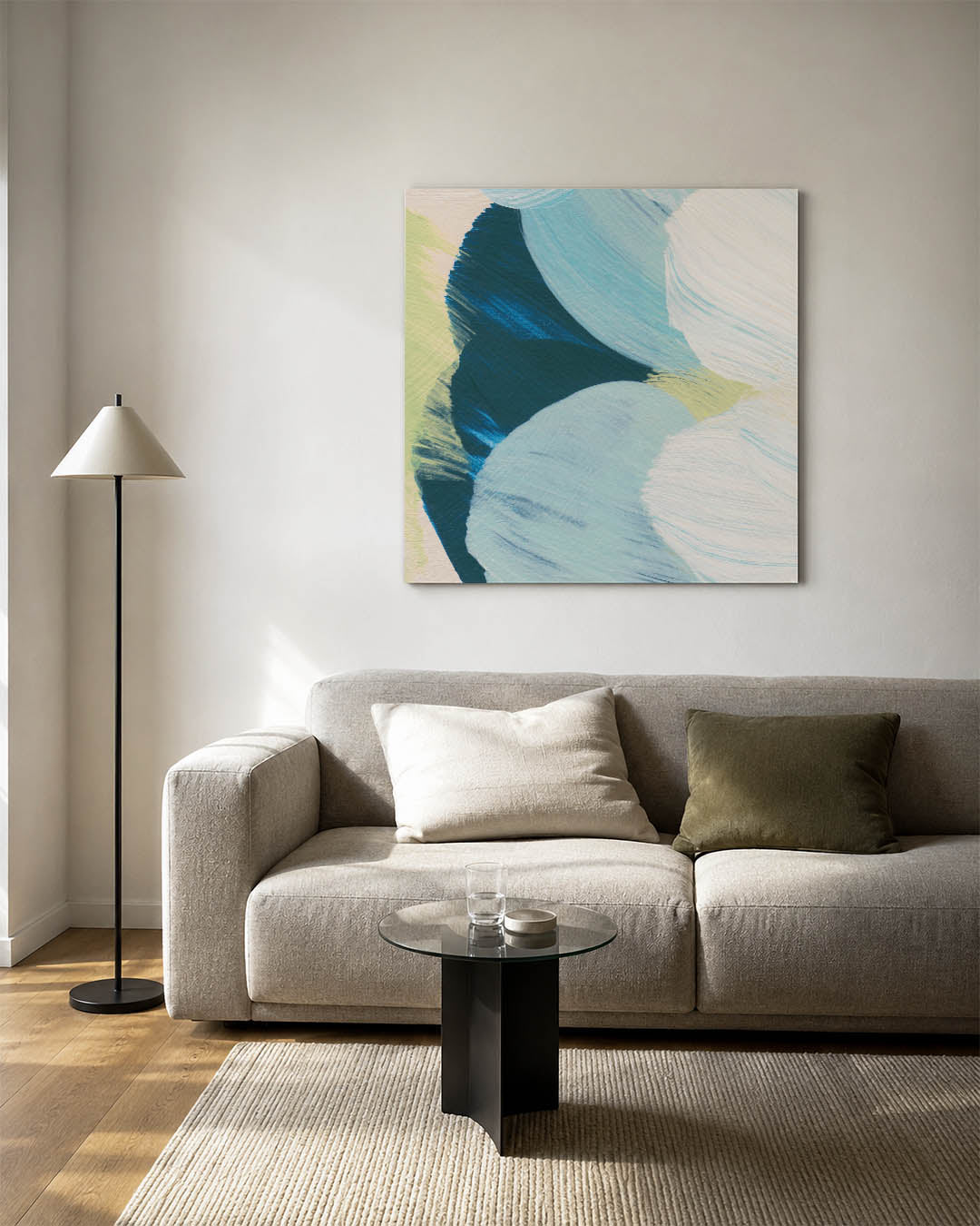 Vloeiende kleurencompositie Kunstwerk