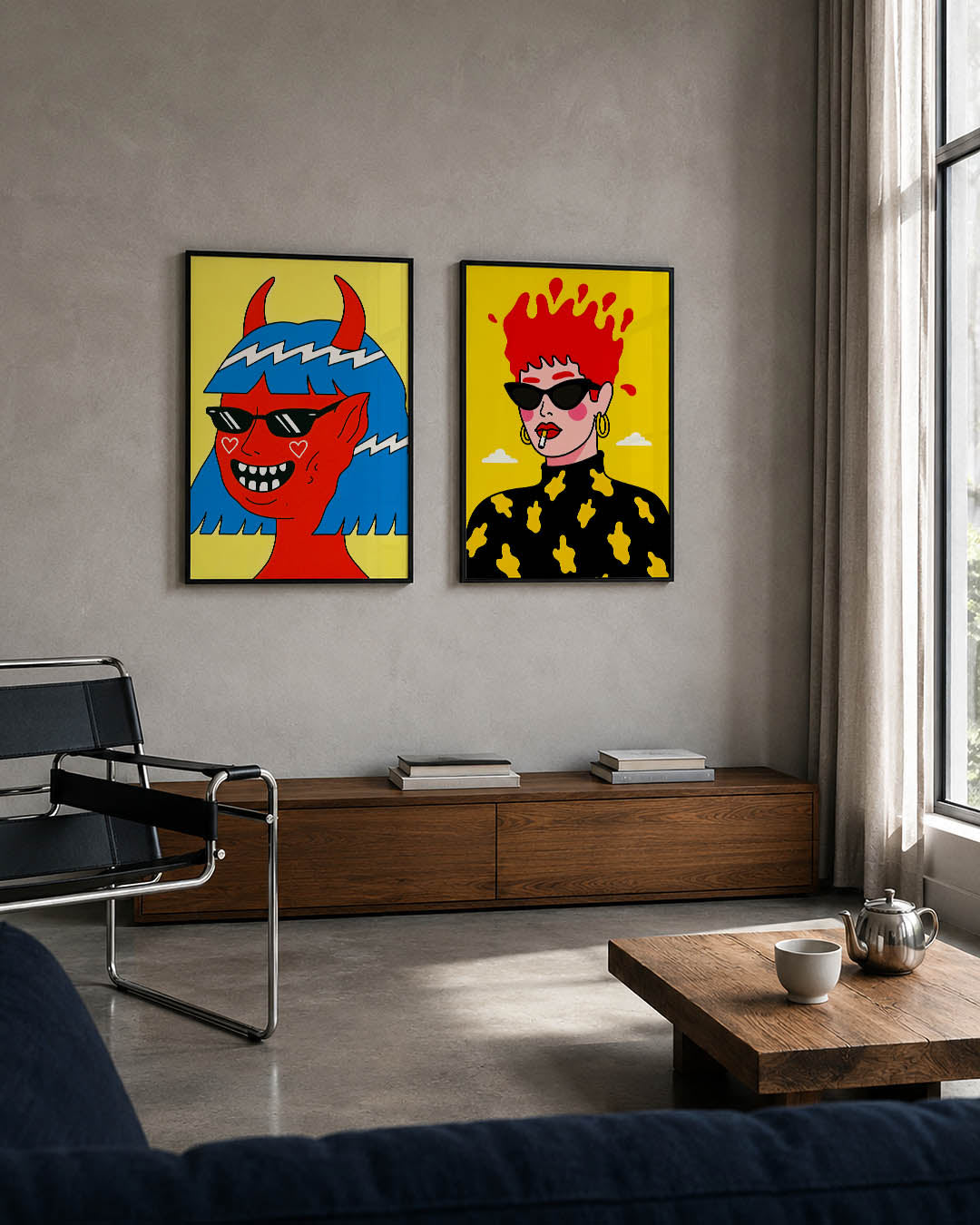 Kleurrijke figuur Posterset