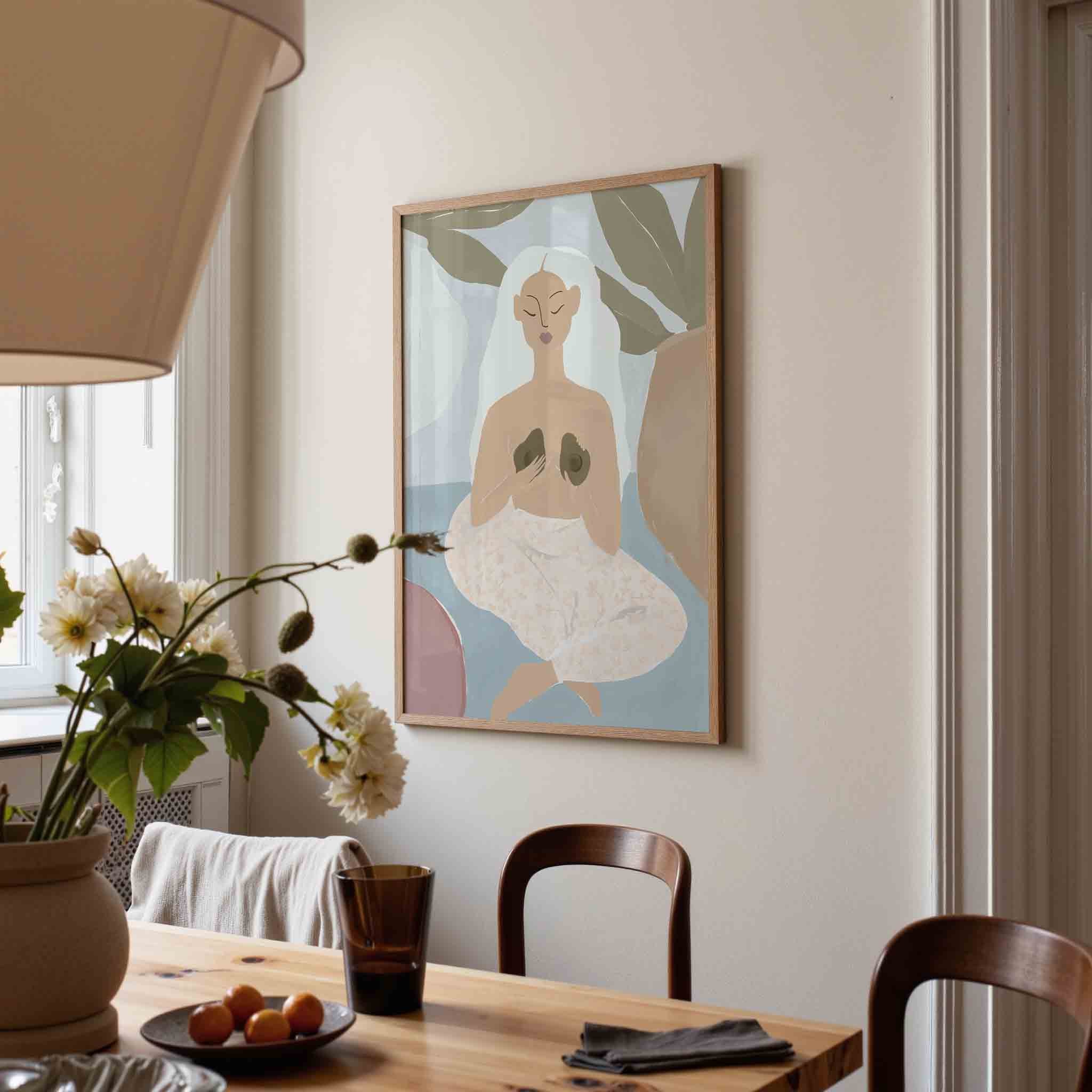 Vrouw met avocado's Poster