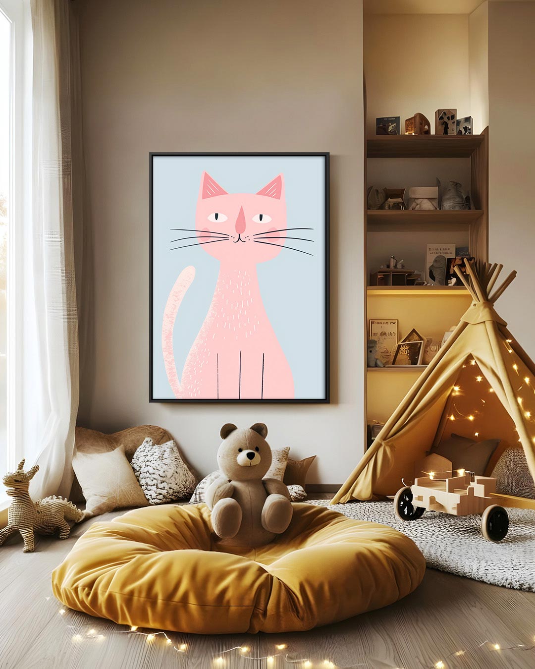 Speelse kat illustratie Kunstwerk